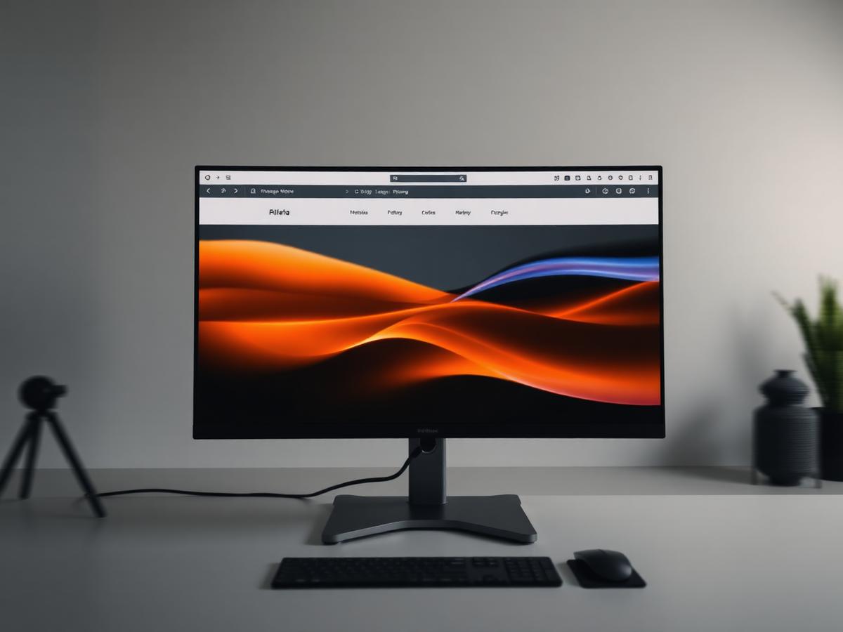 A high-end website being designed at speed on a large monitor